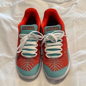 Women's Athletic Shoes in Red and Teal